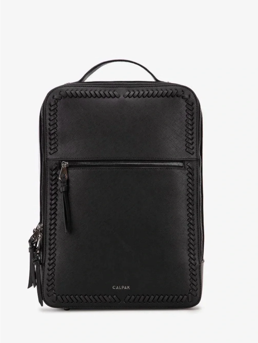 CALPAK Men's Black Leather Travel Backpack